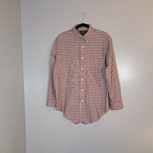 Lauren Ralph Lauren Red and Green Plaid Wrinkle Resistant Dress Shirt Size 16